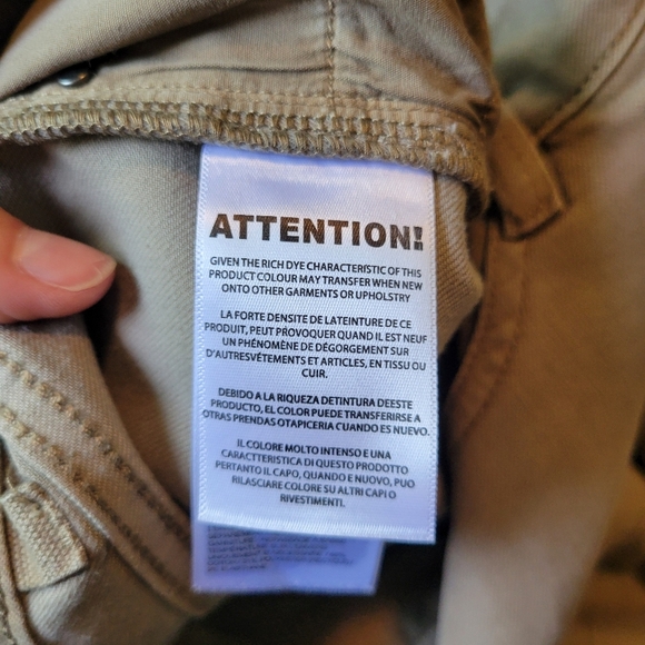 Joseph Ribkoff Rhinestone Embellished Tan Frayed Hem Crop Denim Pant - Picture 10 of 11